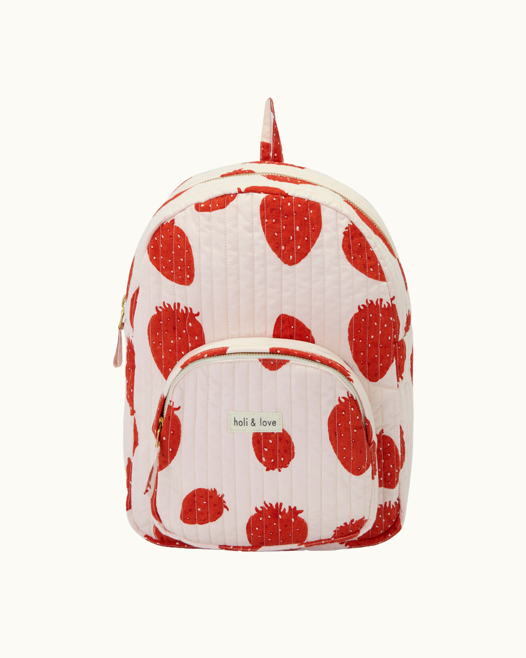 Organic cotton backpack - Pink strawberry