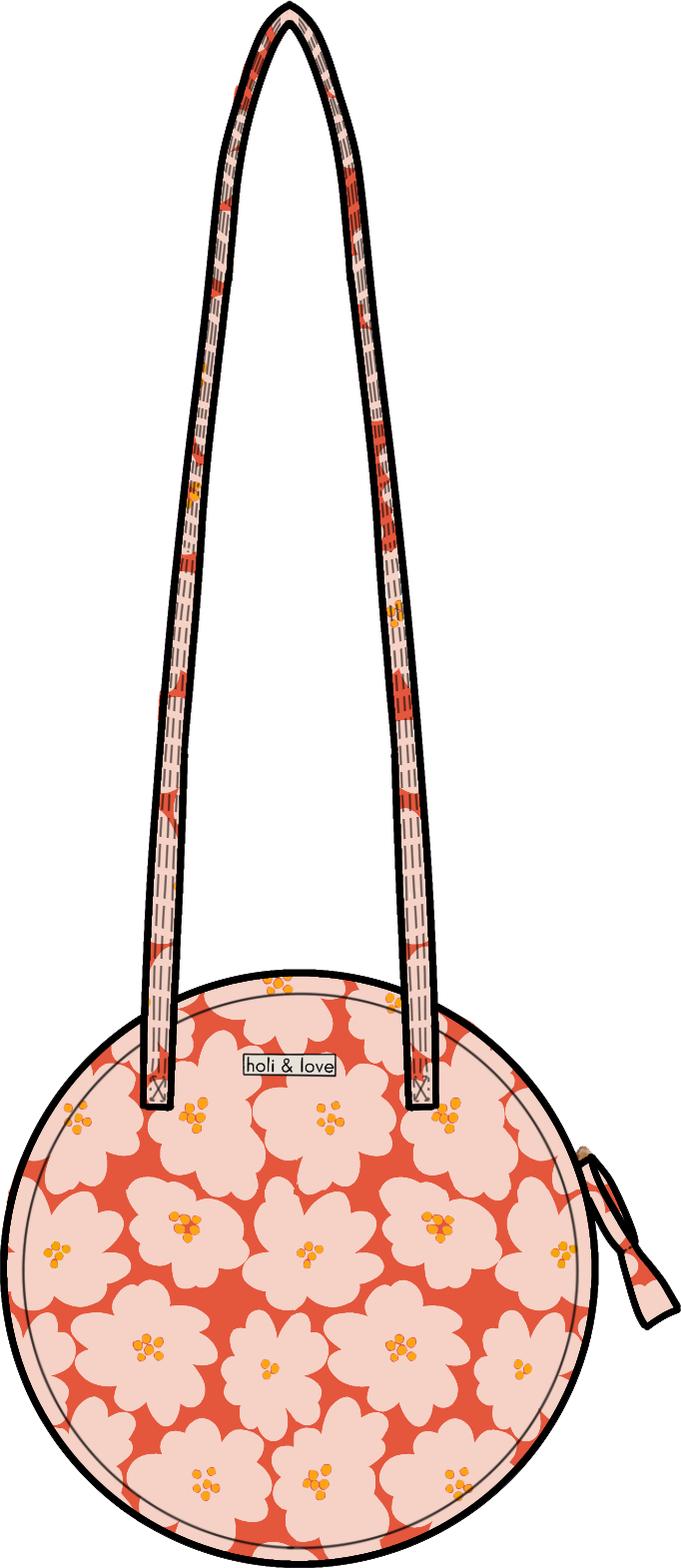 Sac Rond Flower orange