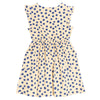 robe sans manches avec deux poches, vêtement mixte unisexe style vintage, imprimé à pois bleus, vue verso
