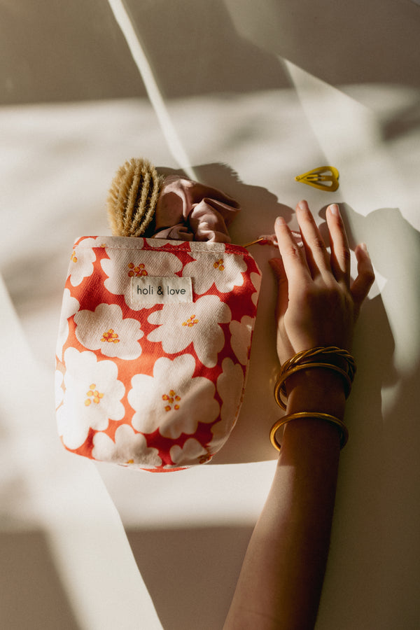 Petite trousse Flower orange