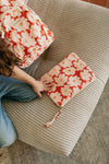 Trousse plate Flower orange