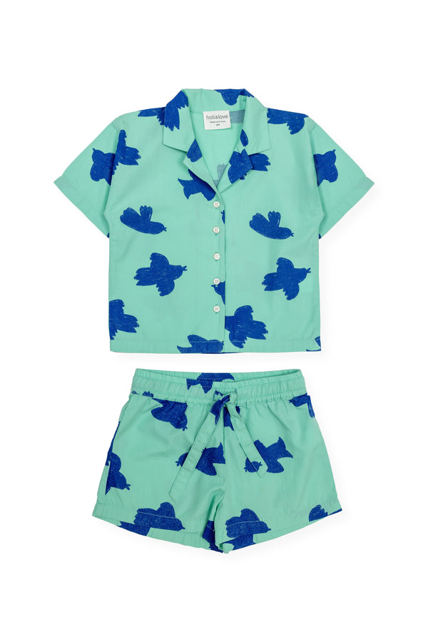 MORPHEE Pyjama kids - Bird Mint