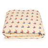 Plaid matelassé en coton, imprimé beige motif bateau