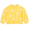 Sweatshirt, col rond, coupe ajustée aux poignets des manches, imprimé jaune motif oiseau, vue recto