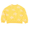 Sweatshirt, col rond, coupe ajustée aux poignets des manches, imprimé jaune motif oiseau, vue verso