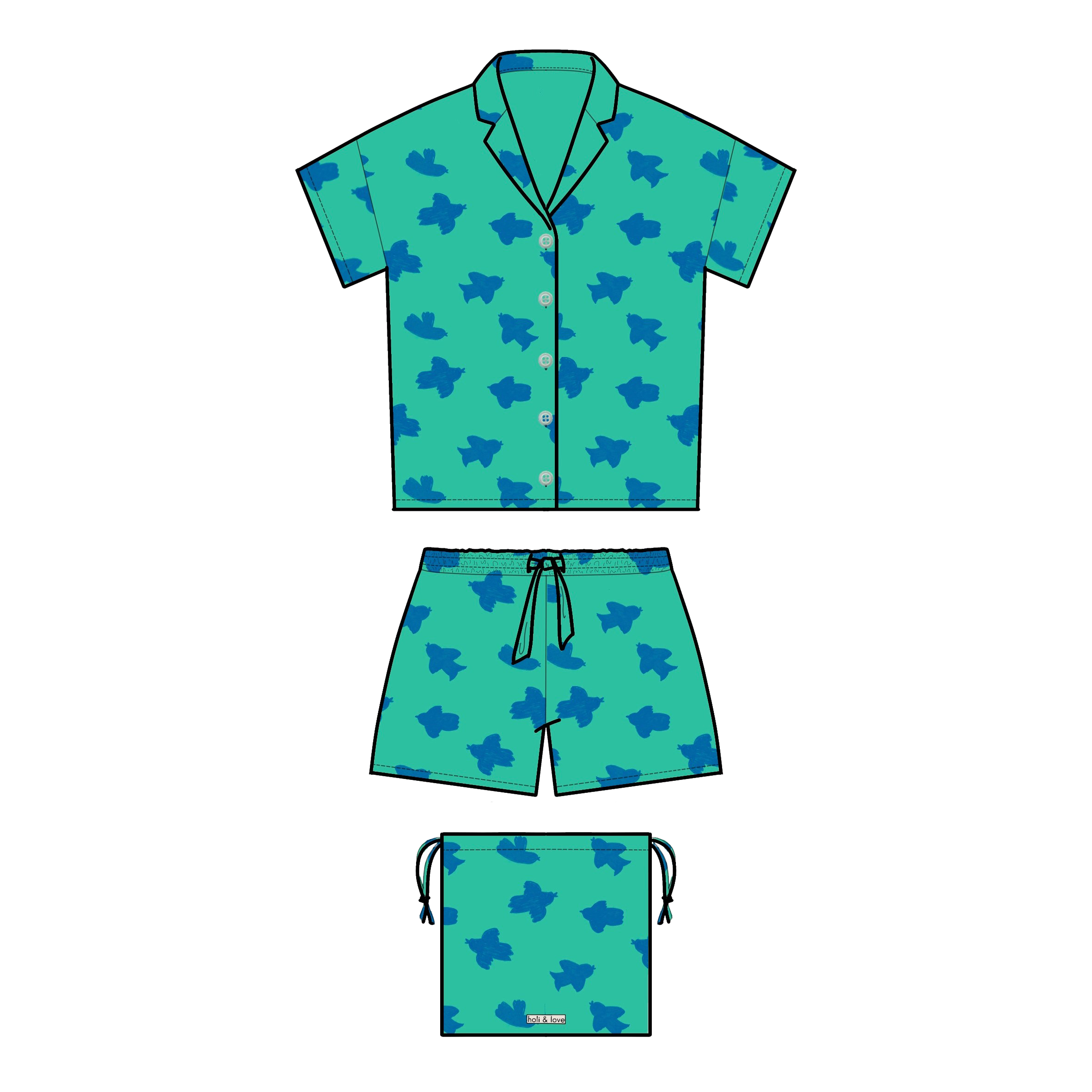 MORPHEE Pyjama femme - Bird Mint