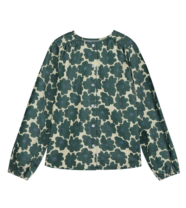 Shirt SASHA Big flower green