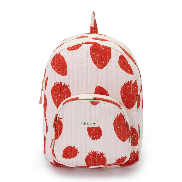 Organic cotton backpack - Pink strawberry
