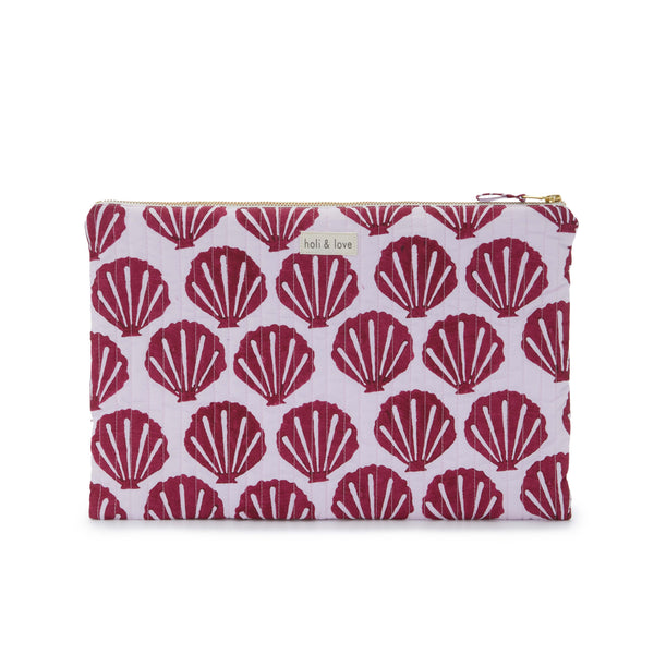 Pochette ordinateur en coton bio - Lila shell
