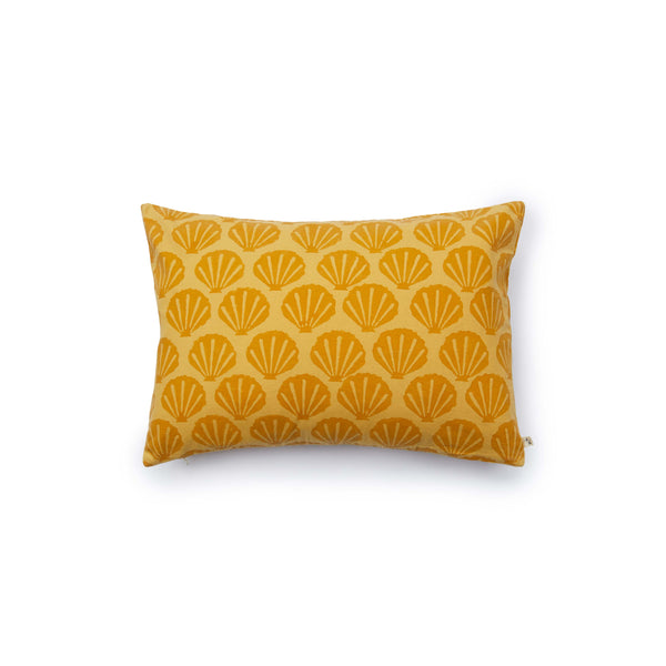 Rectangular cushion in organic cotton - Shell ocher