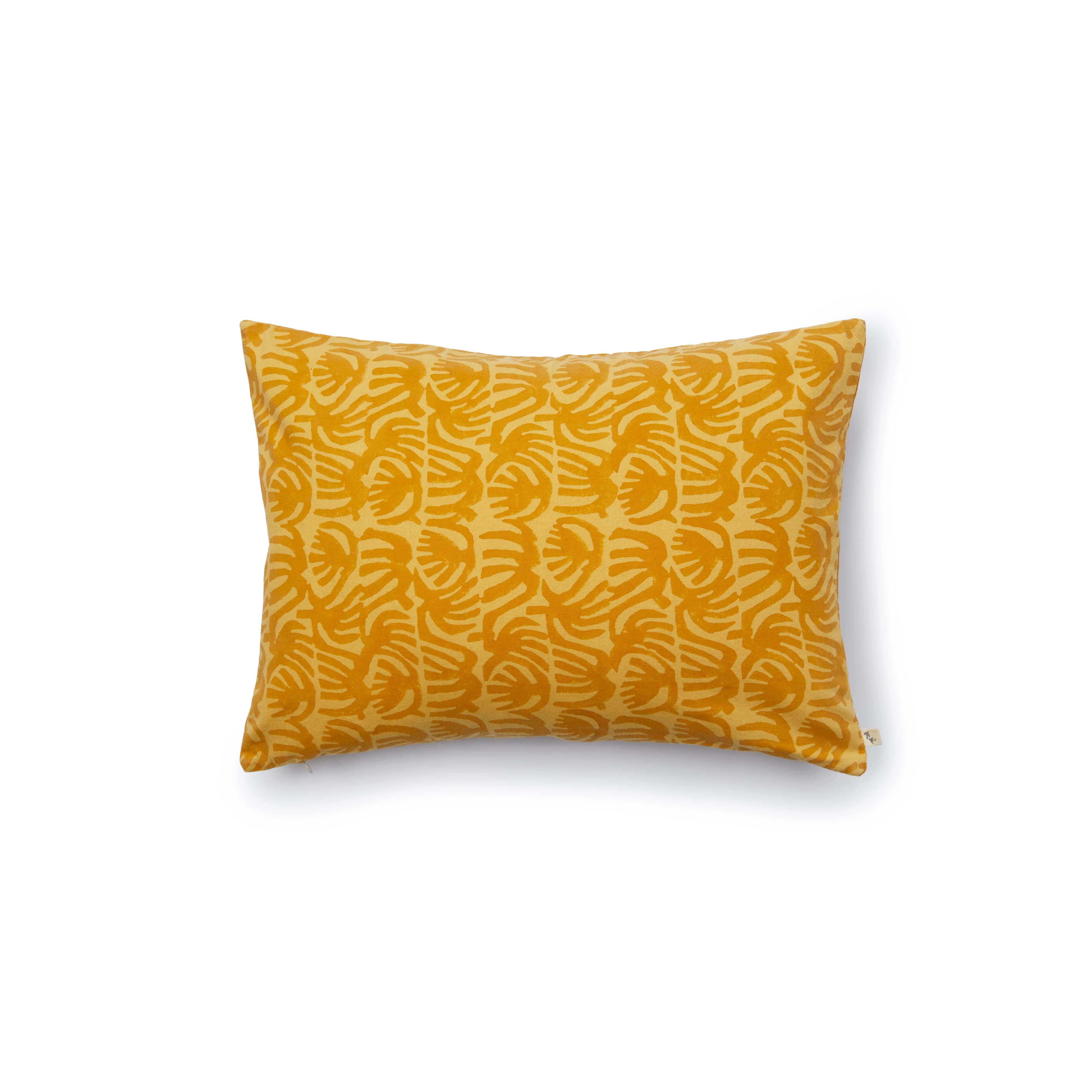 Rectangular cushion in organic cotton - Coral ocher