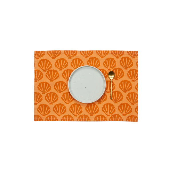 Organic cotton placemat - Rust coral