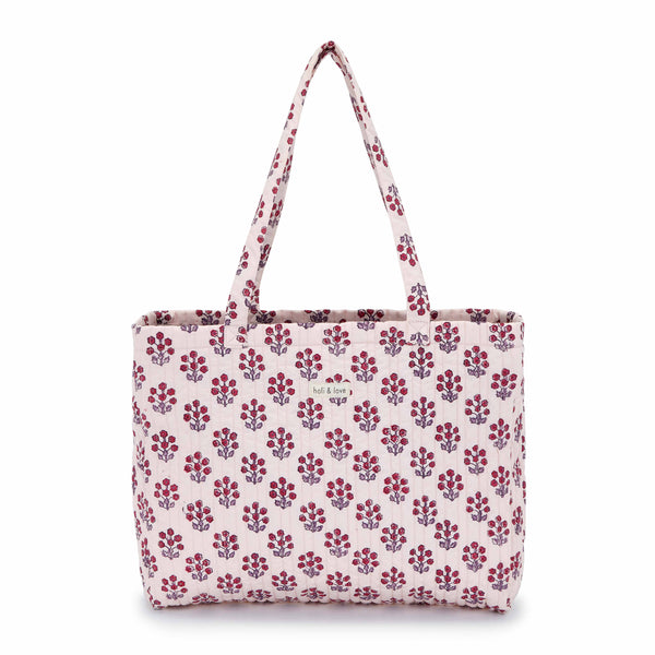 Organic cotton tote bag - Pink flower