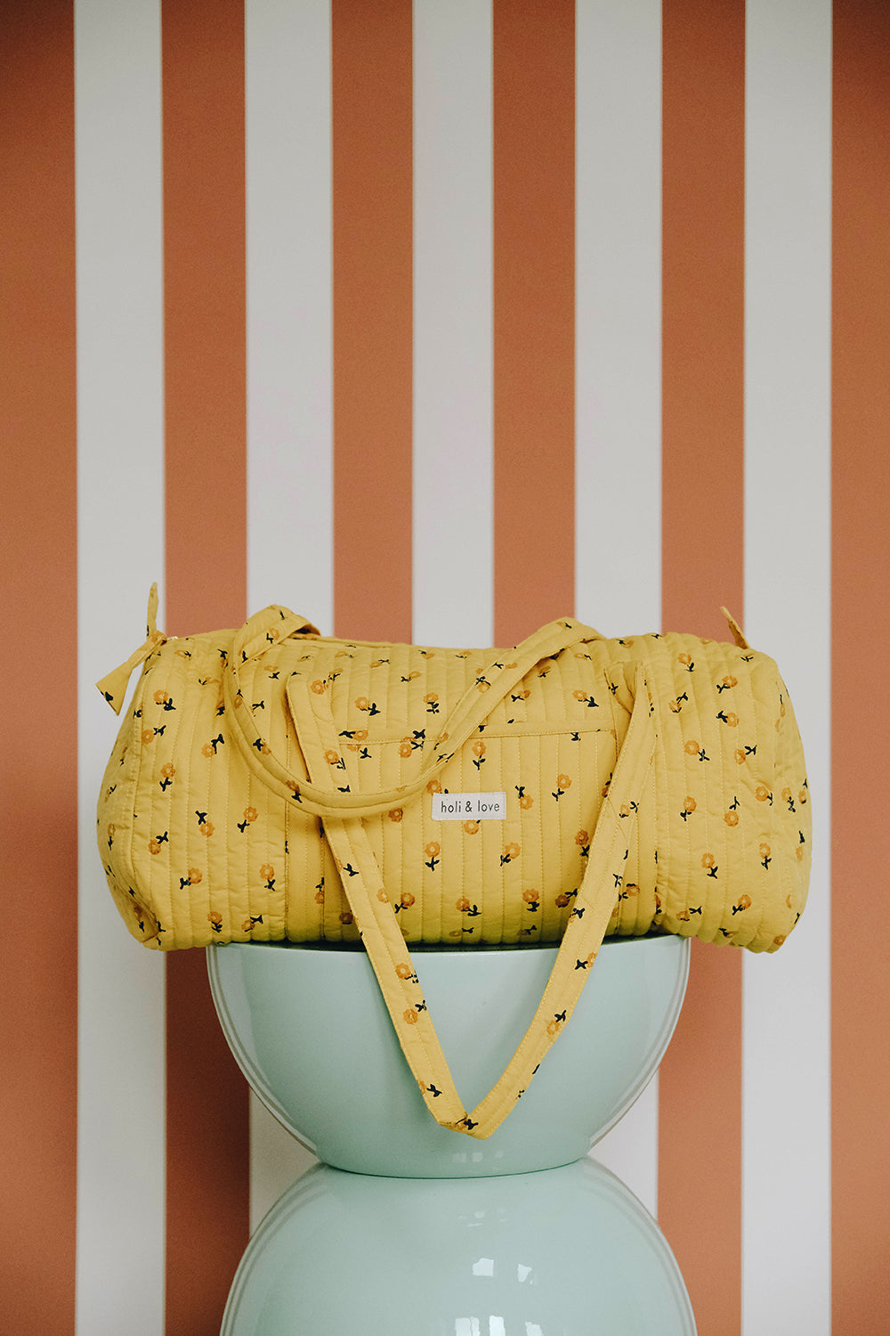 Sac weekend en coton bio - Yellow flower