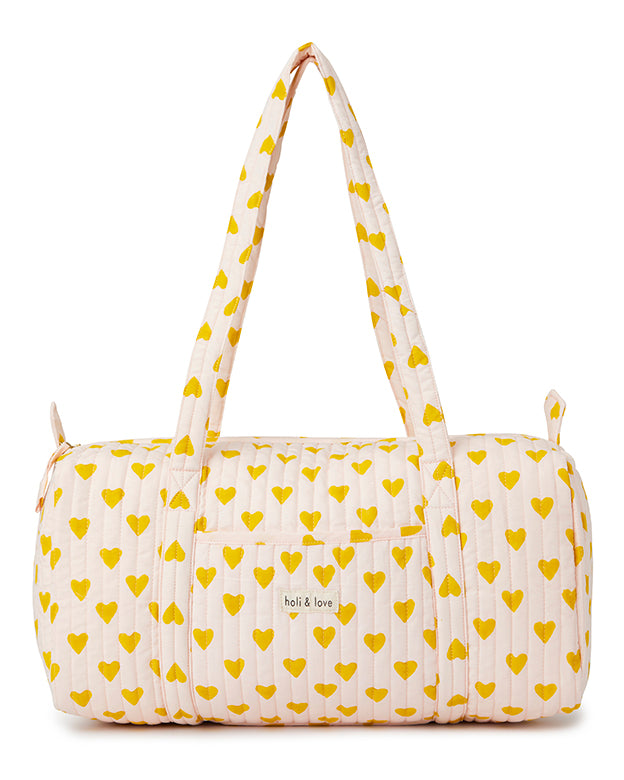 Sac weekend en coton bio - Yellow heart