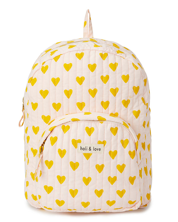 Organic cotton backpack - Yellow heart