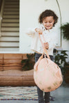 Sac rond porté épaule en coton bio - Peach Elephant