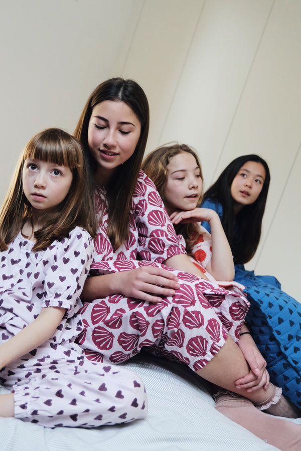 Women's pajamas in organic cotton - Lila shell